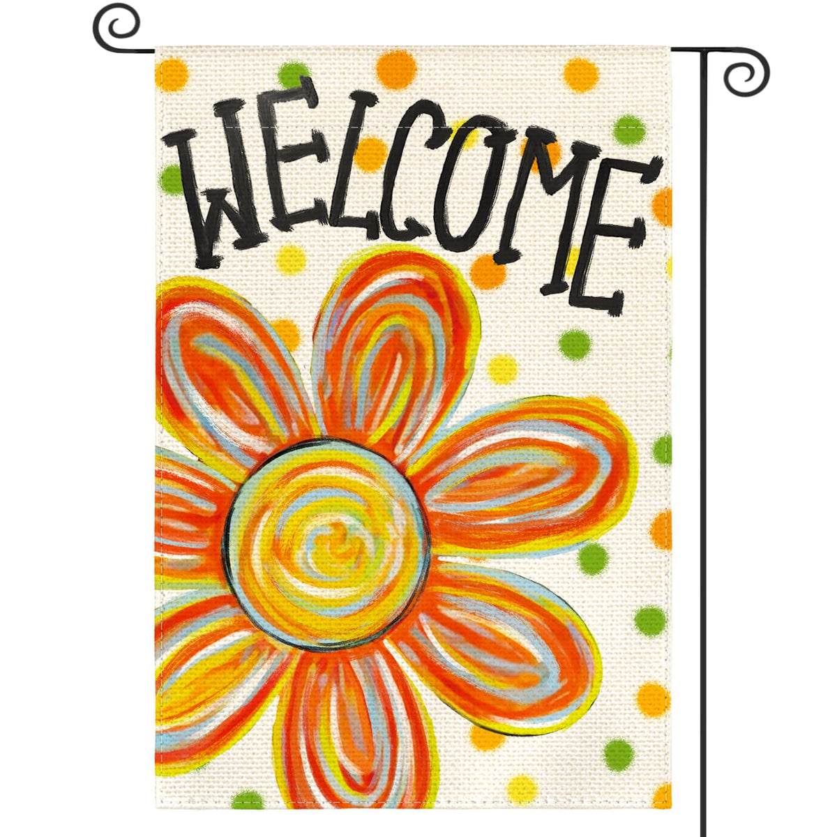 AVOIN colorlife summer floral garden flag for porch greeting guests