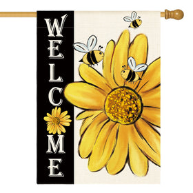 AVOIN colorlife sunflower flag front view for vibrant curb appeal and double-sided display.