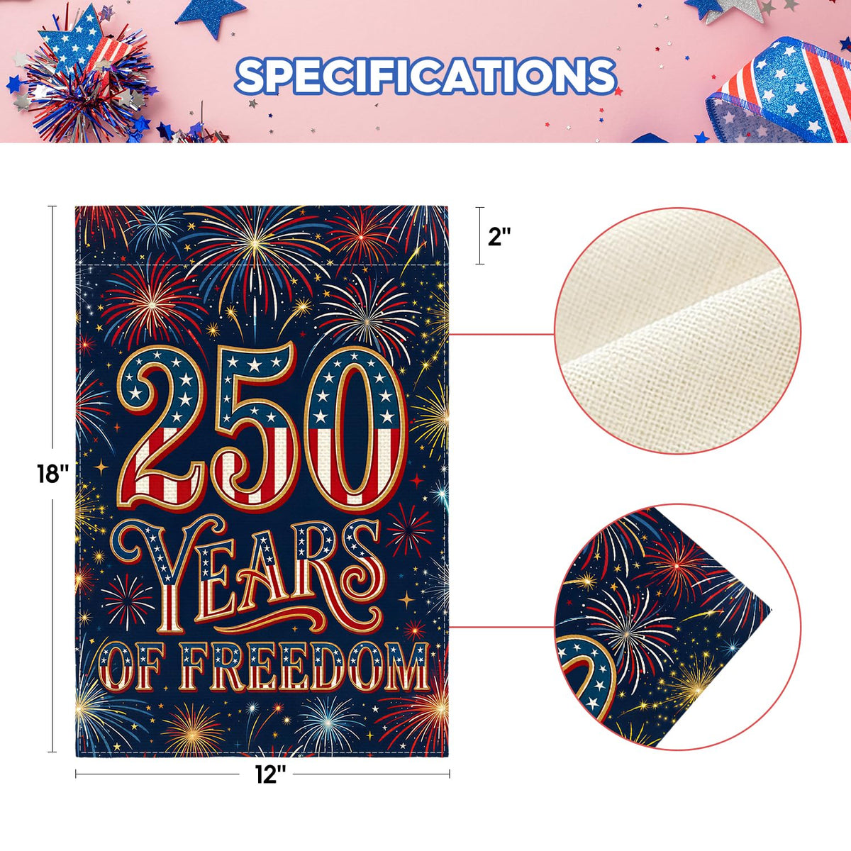AVOIN colorlife USA anniversary design celebrating 1776-2026 in outdoor decor