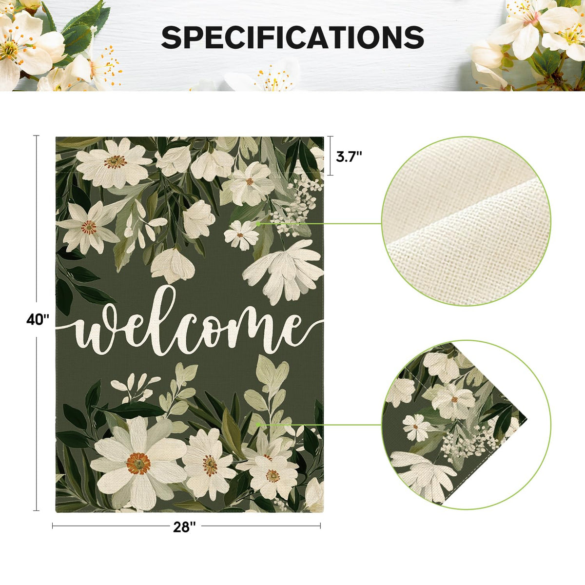 AVOIN colorlife Machine washable Daisy Spring Flowers flag keeps colors vibrant