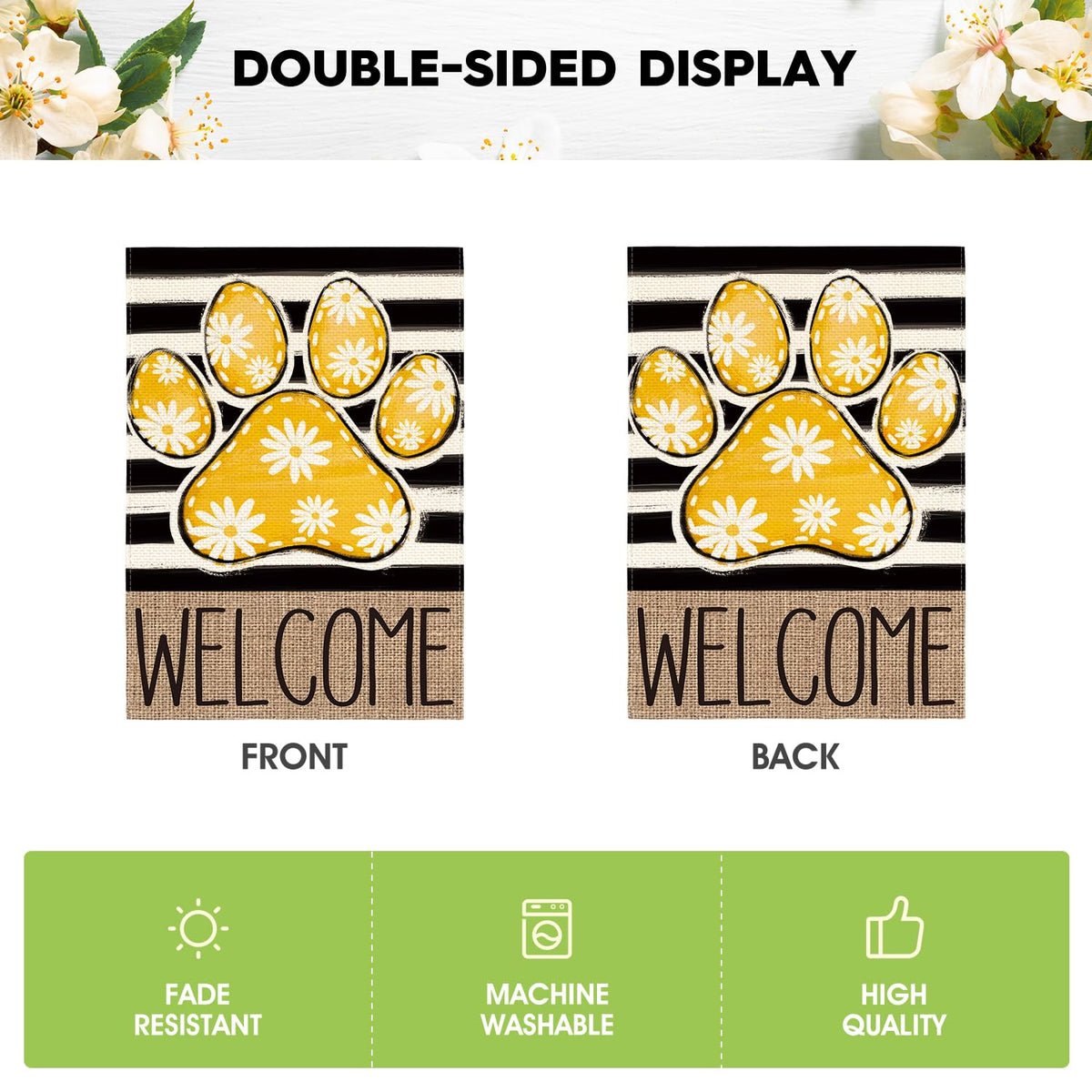 AVOIN colorlife weather-resistant polyester flag, durable outdoor decor across seasons.