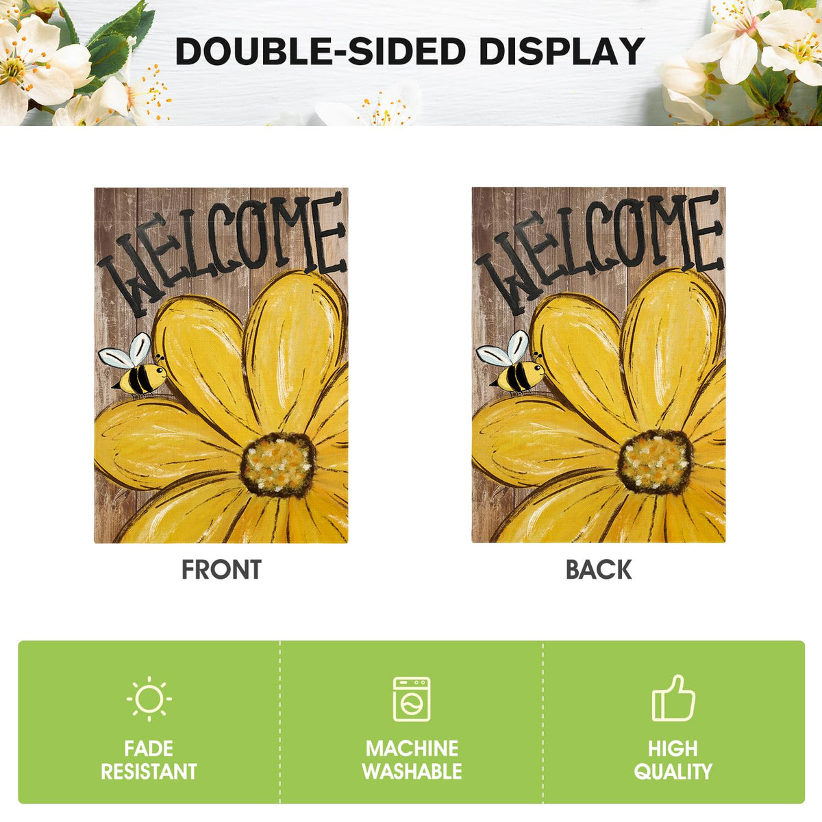 AVOIN colorlife Weather-resistant polyester flag designed for durability in wind and rain.