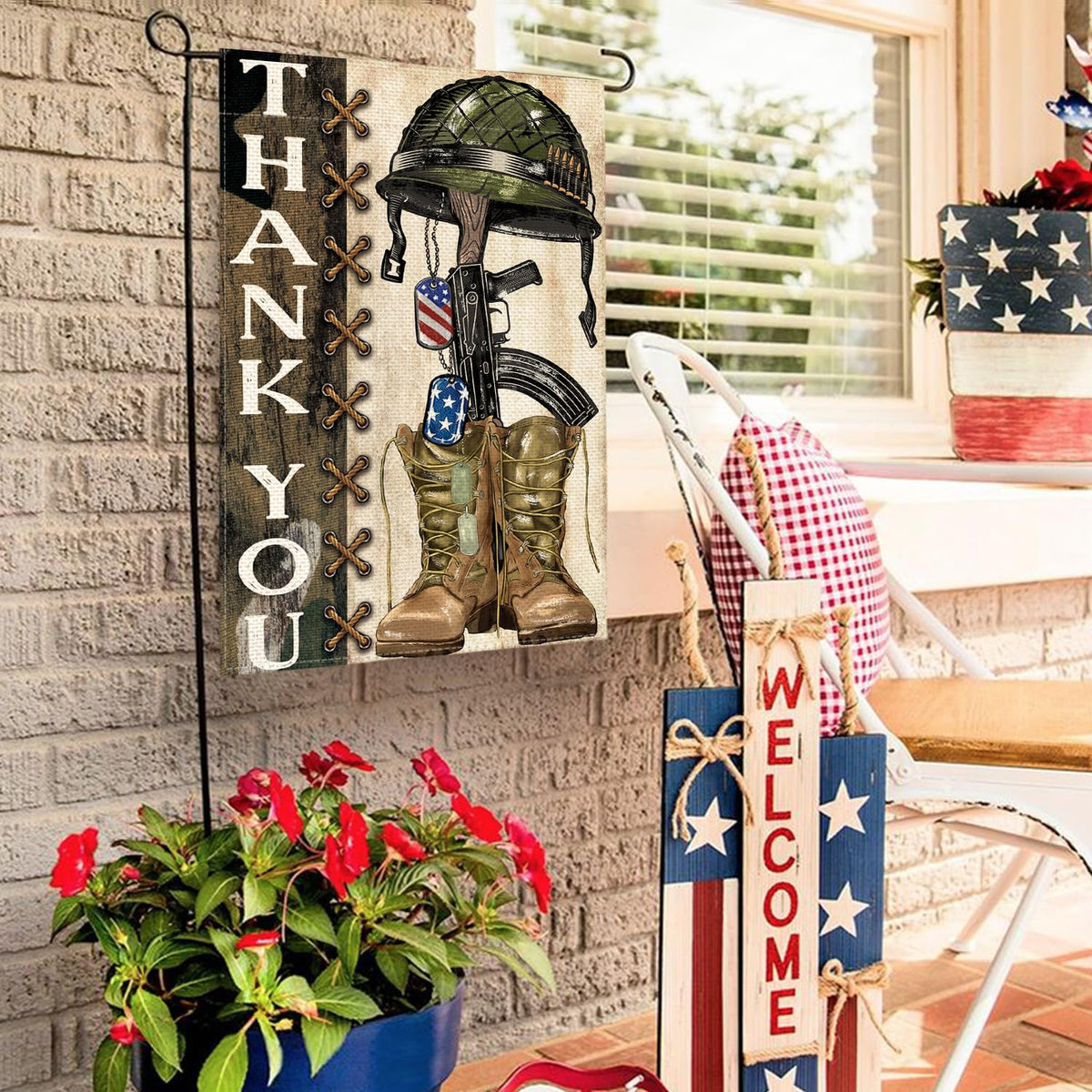 AVOIN colorlife weather-resistant polyester flag withstands outdoor use.