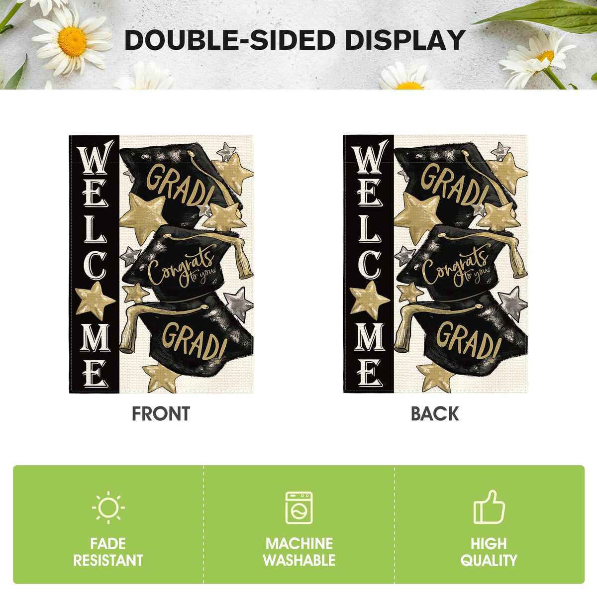 AVOIN colorlife weather-resistant polyester flag, outdoor-ready decor