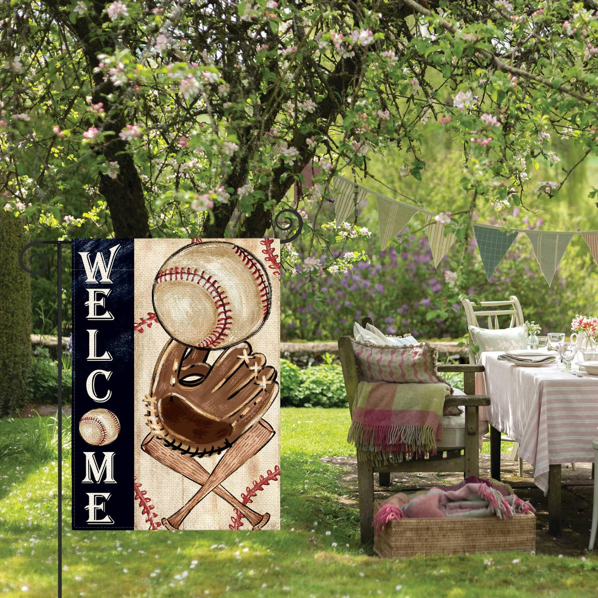 AVOIN colorlife Welcome flag stitch detail highlights quality construction