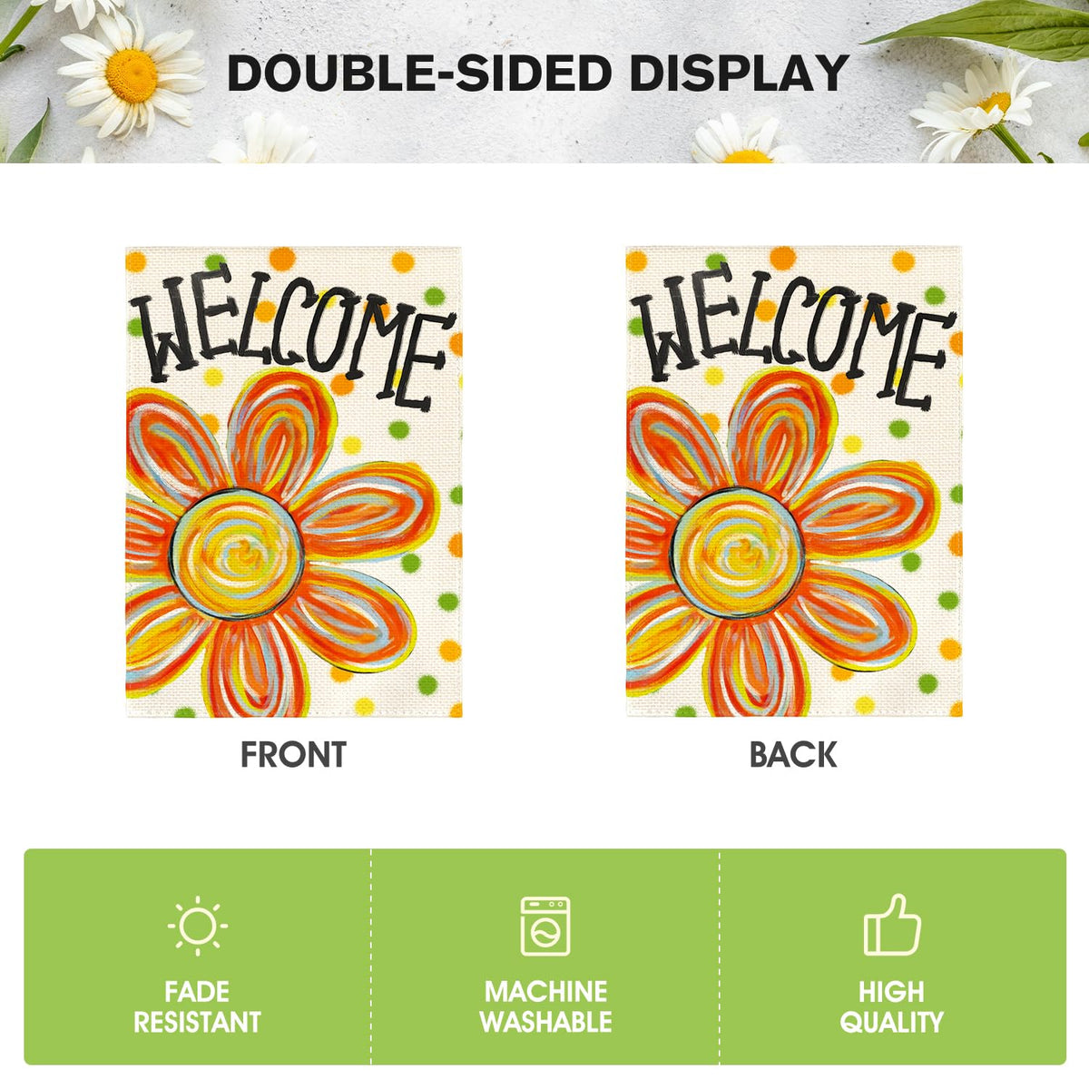 AVOIN colorlife welcome garden flag for porch and patio