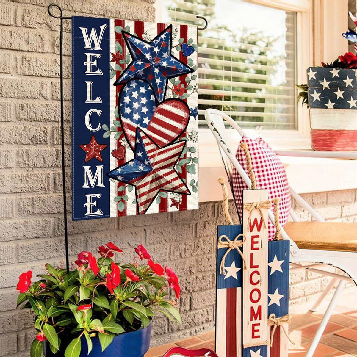 AVOIN colorlife welcome flag for garden decor and yard