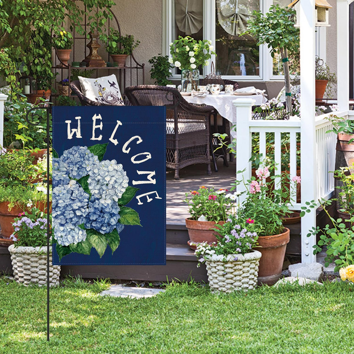 AVOIN colorlife welcome yard flag, spring-summer florals to brighten entryways.