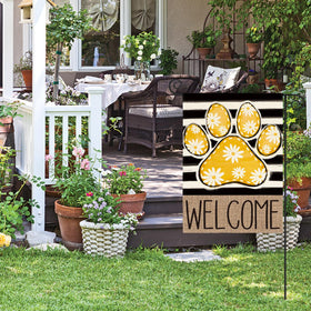 AVOIN colorlife yellow stripes garden flag, cheerful yard decor for outdoor spaces.