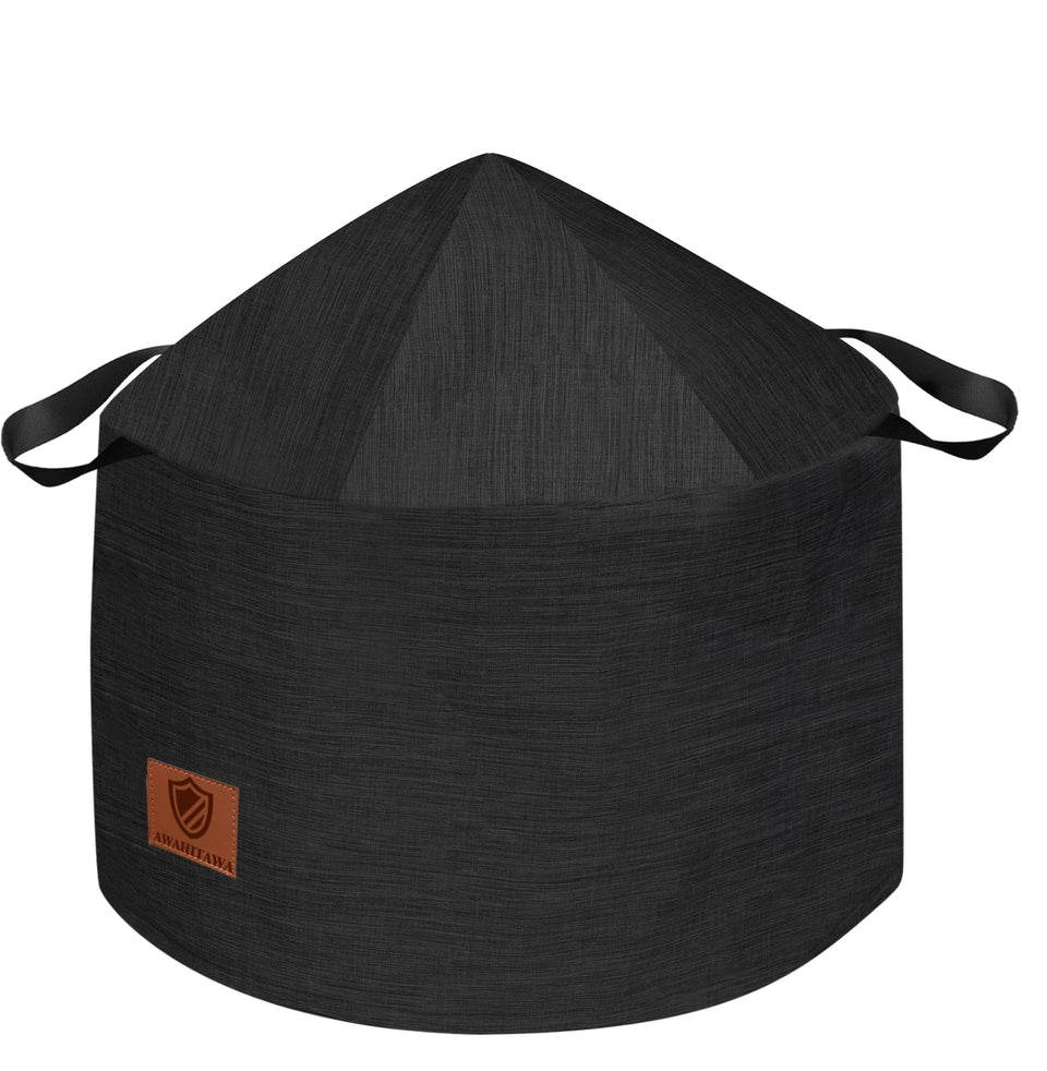 AWAHITAWA Yukon fire pit cover with umbrella top protects the stove from rain