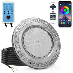 Awanhe 60W 10-inch inground pool light installed for even underwater illumination
