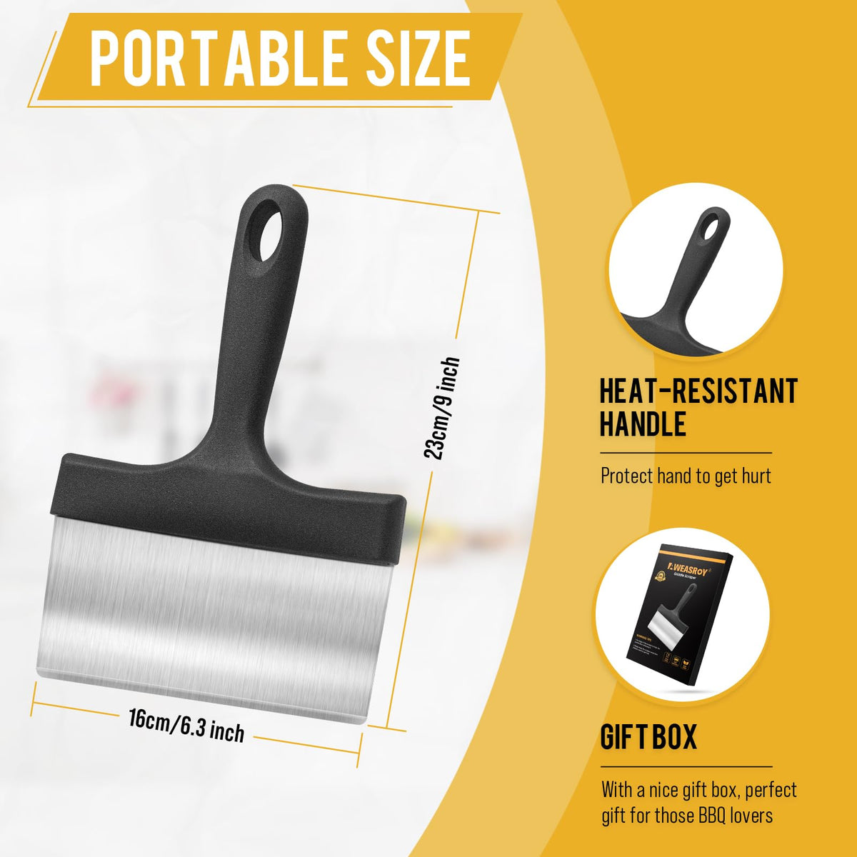 AWEASROY compatible with Blackstone griddle and other flat tops for versatile backyard use.