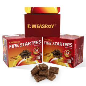 AWEASROY Fire Starter Squares 64-count pack for quick ignition.