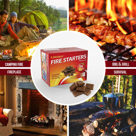 AWEASROY all-purpose fire starter squares ideal for grill, fireplace, and campfires.