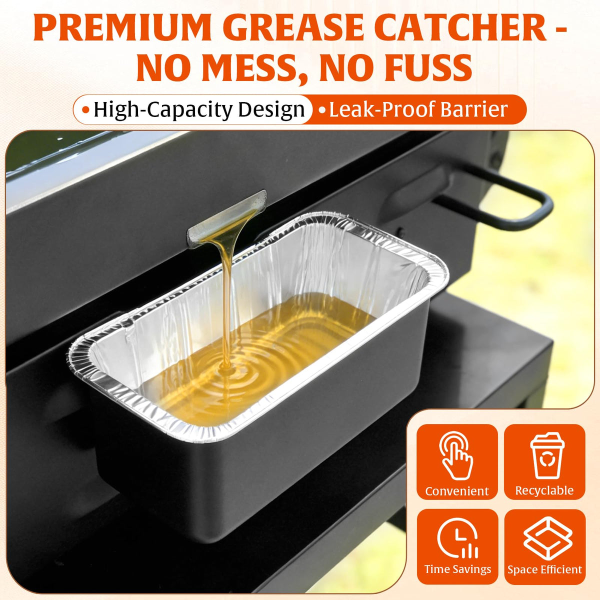 AWEASROY liner features tear-resistant seams to prevent leaks during grilling sessions.