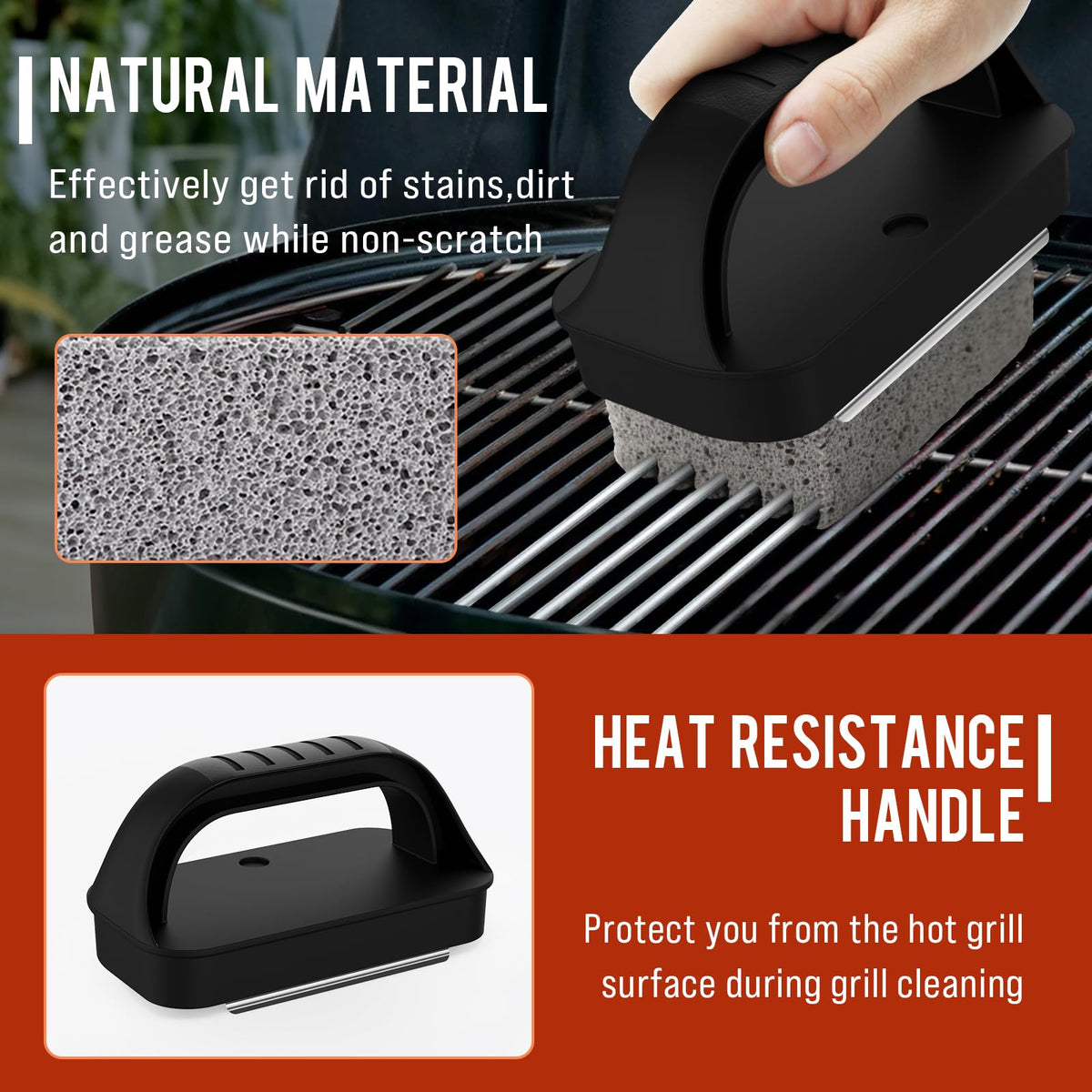 AWEASROY griddle cleaning kit brush for fast, thorough surface sweeping.
