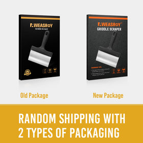 AWEASROY heavy-duty griddle scraper with long handle provides firm leverage.