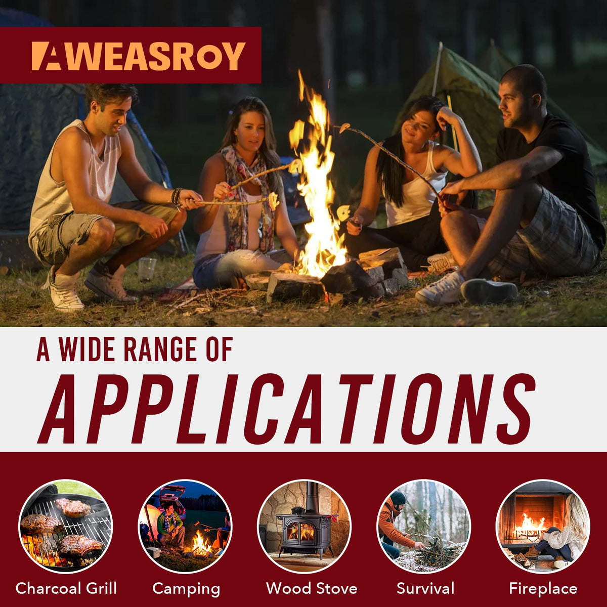 AWEASROY odorless fire starter preserves food flavor while cooking