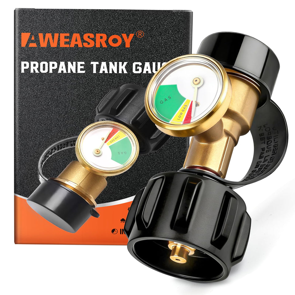 AWEASROY propane tank gauge dial displays precise fuel level for planning.