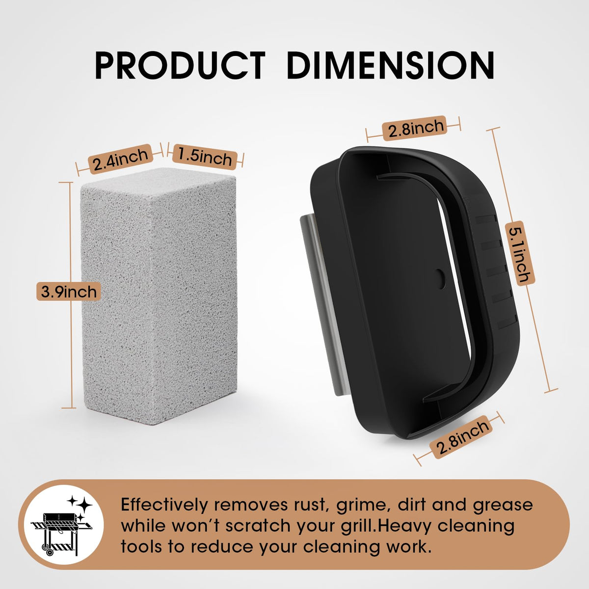 AWEASROY softer grill bricks minimize dust while scrubbing tough grime.