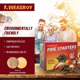 AWEASROY waterproof fire starter handles damp weather with steady burn