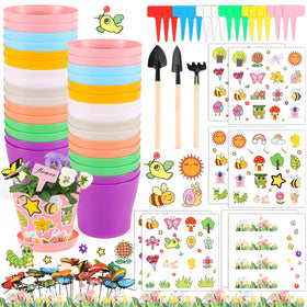 Aweyka 32-set garden pots with colorful hues and tray for easy seedling transport