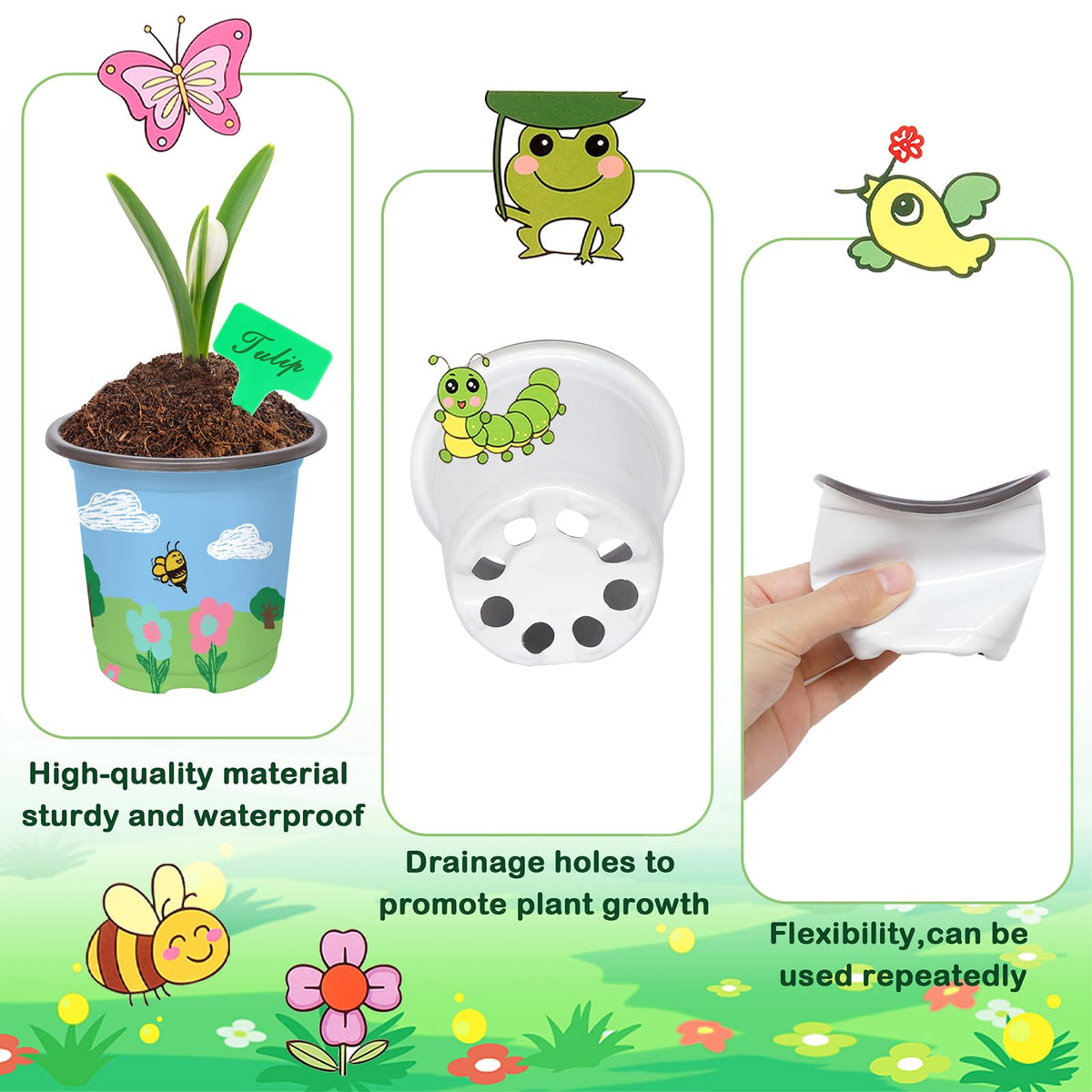 Aweyka Colorful plant labels to organize garden by species.