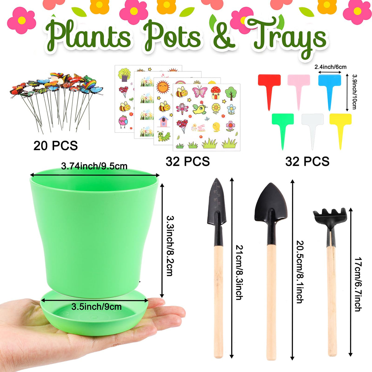 Aweyka flower seedling pots with tray ideal for indoor and outdoor planting