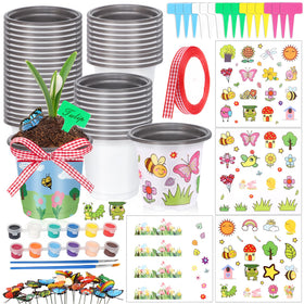 Aweyka Garden Pot Craft Kit with 50 pots for classroom or family planting.