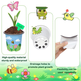 Aweyka spring adhesive stickers for decorating pots without glue.