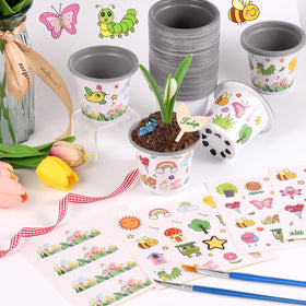 Aweyka Spring adhesive stickers to decorate pots without glue.
