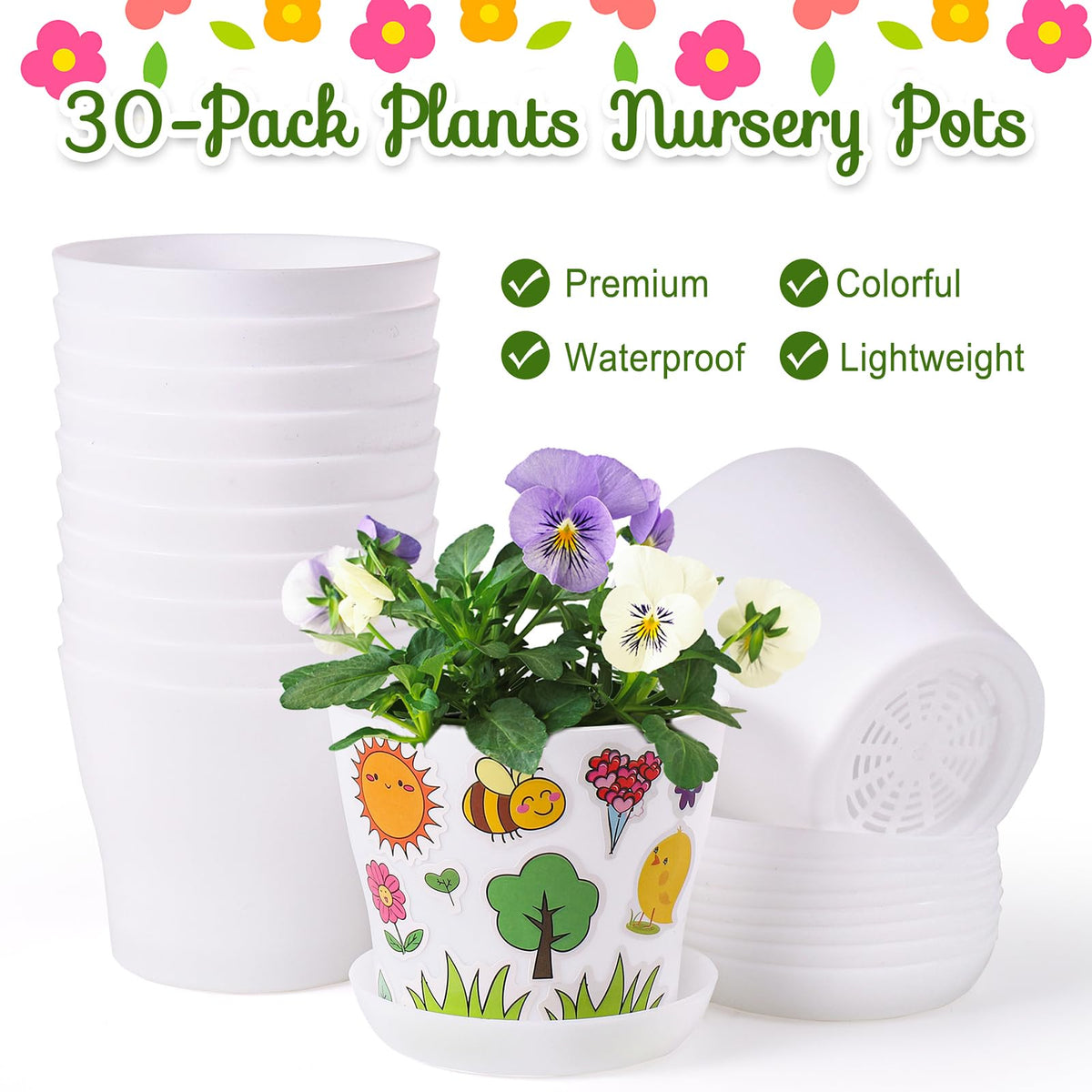 Aweyka spring stickers add seasonal decor to pots and gardens