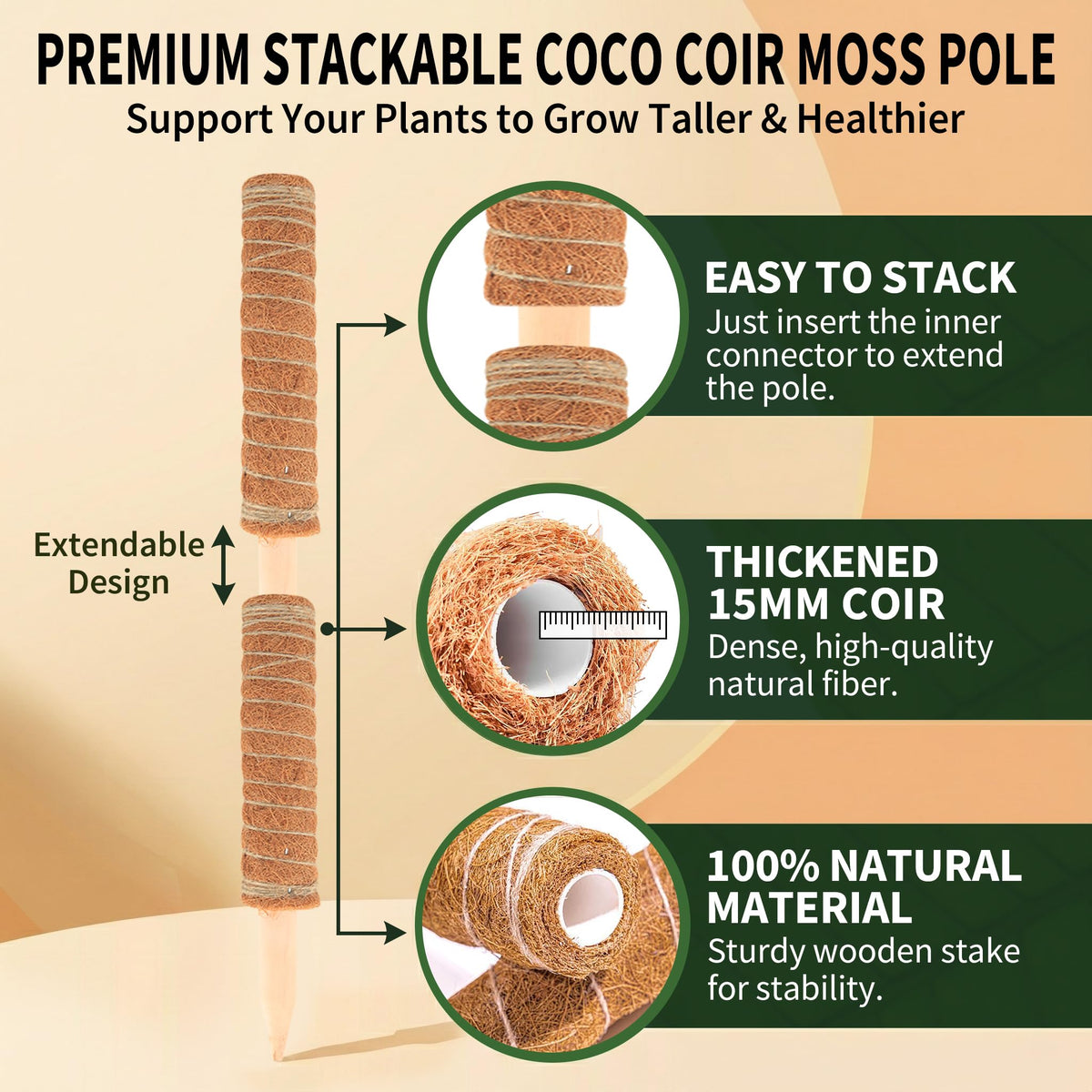 AWIBIKU 7mm aluminum core pole provides strong shape retention
