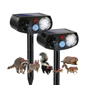 AWISH solar ultrasonic animal repeller outdoor front view deterring pests without chemicals
