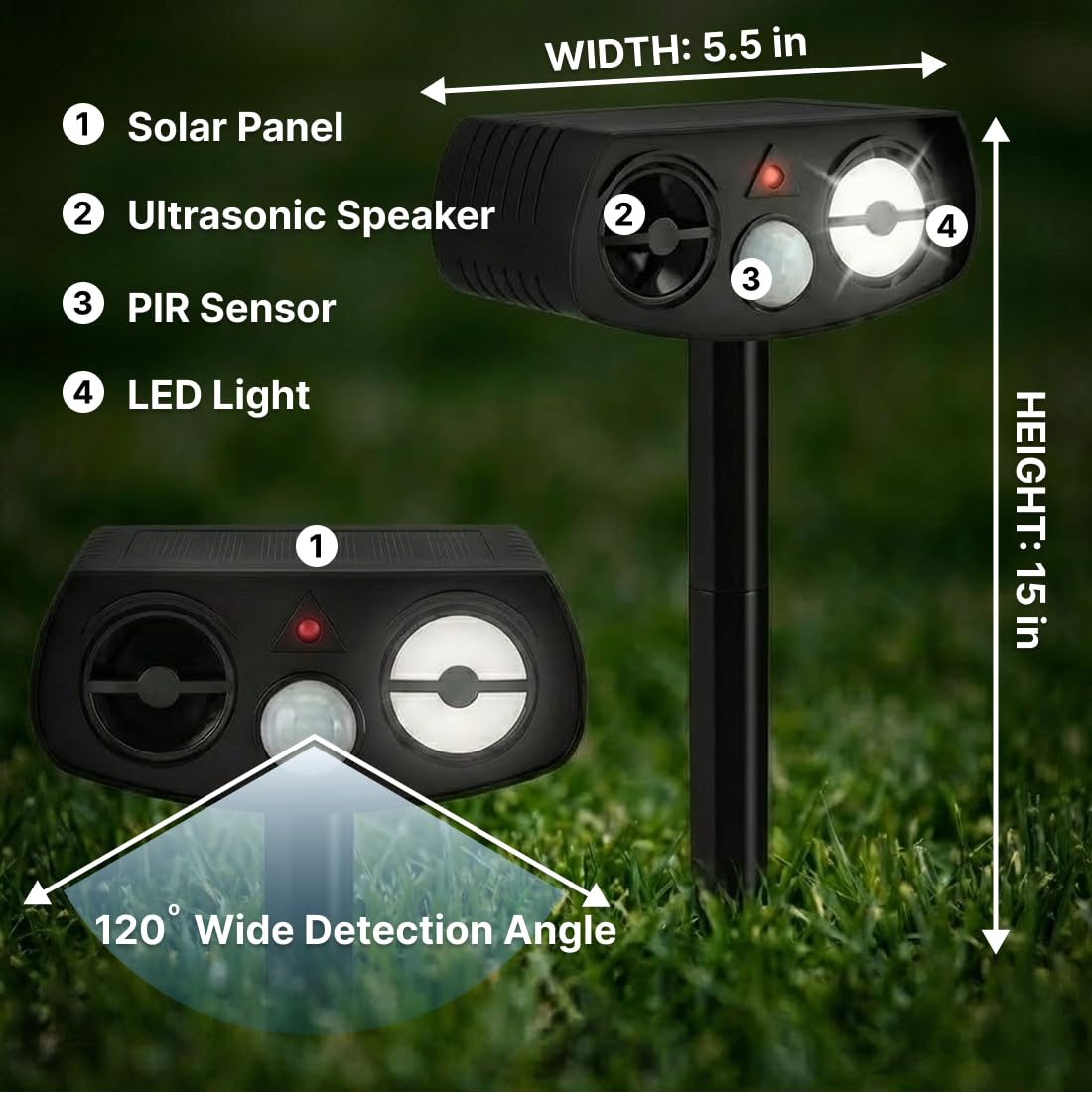 AWISH outdoor wall-mounted unit activates on motion to deter wildlife