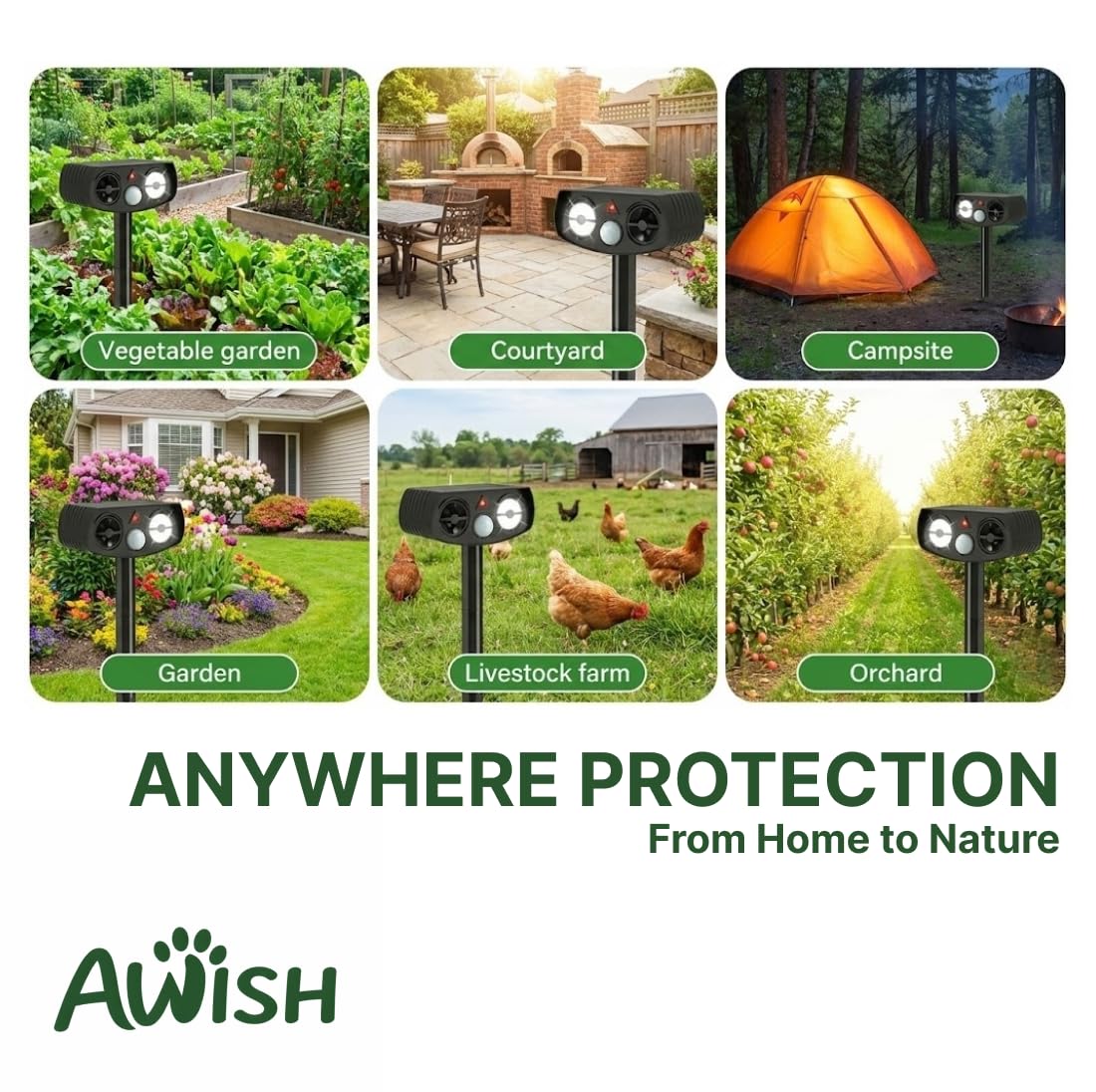 AWISH 2-pack keeps multiple yard zones safeguarded