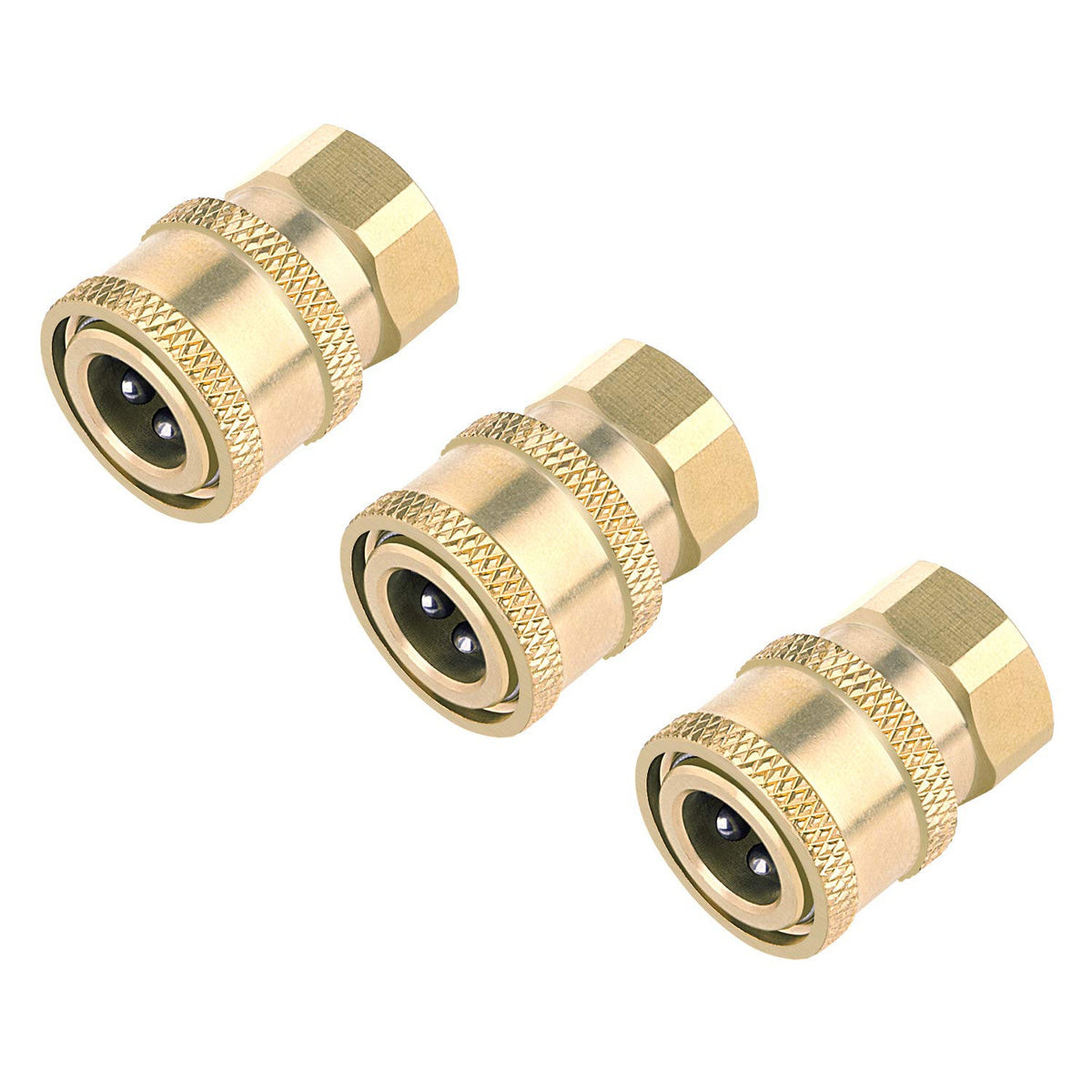 Awpeye brass ball-lock coupler enables secure quick changes on pressure washers