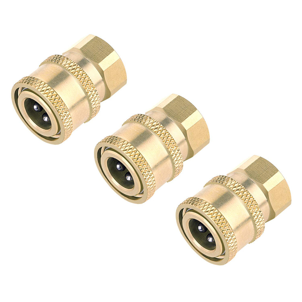 Awpeye brass ball-lock coupler enables secure quick changes on pressure washers