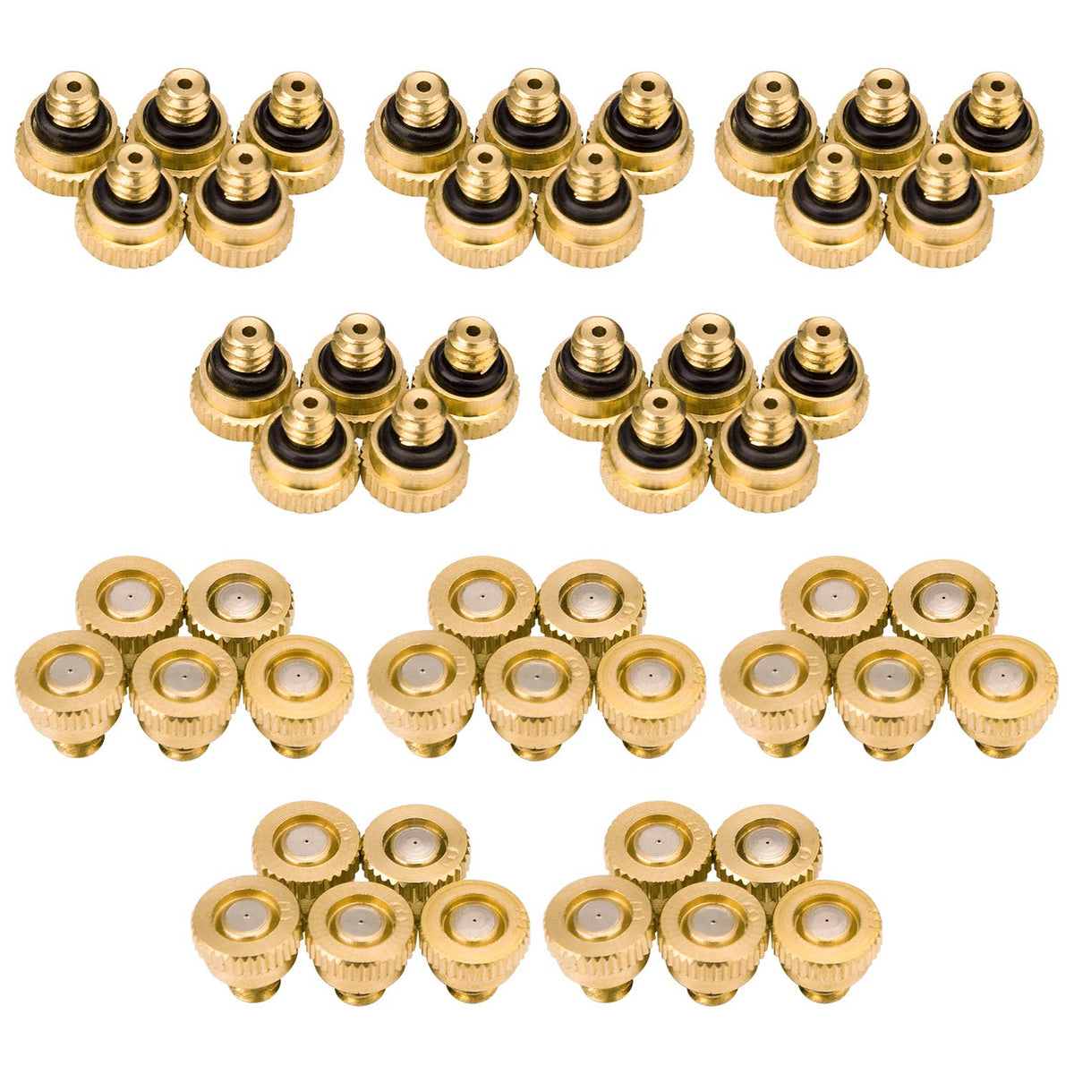 Awpeye brass misting nozzle with 0.012 inch orifice for fine outdoor cooling.