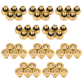 Awpeye brass misting nozzle with 0.012 inch orifice for fine outdoor cooling.