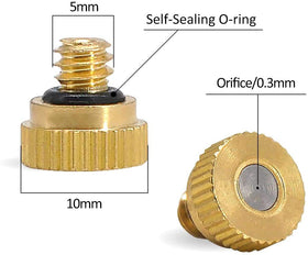 Awpeye brass misting nozzle 60-995 psi range enhances efficient cooling.