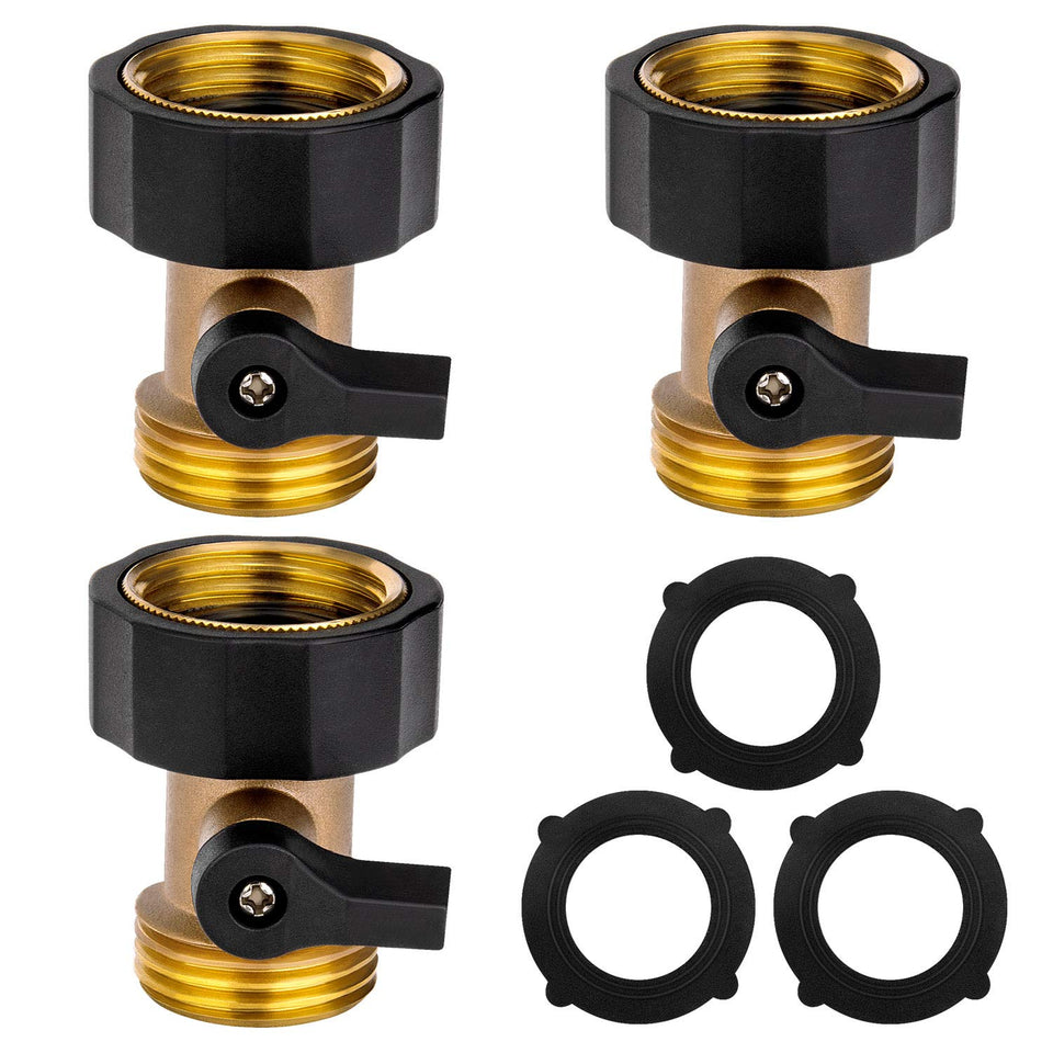 Awpeye brass shut-off valve with rubber grip handle for easy water control