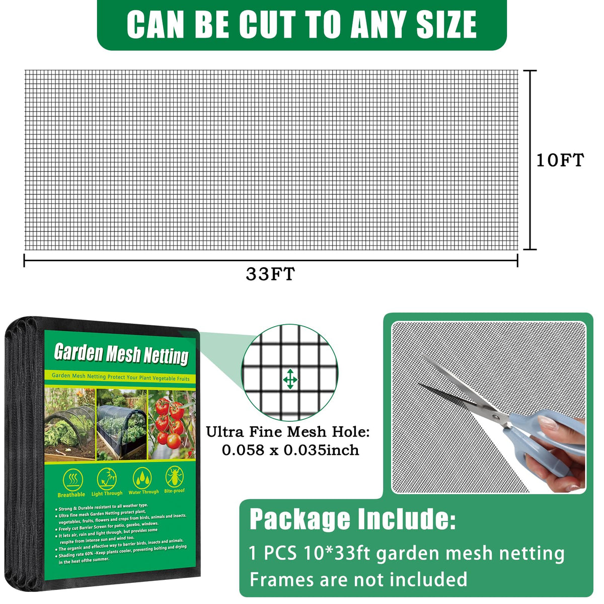 Axcoix 30 shading garden net over vegetable bed providing cooling shade