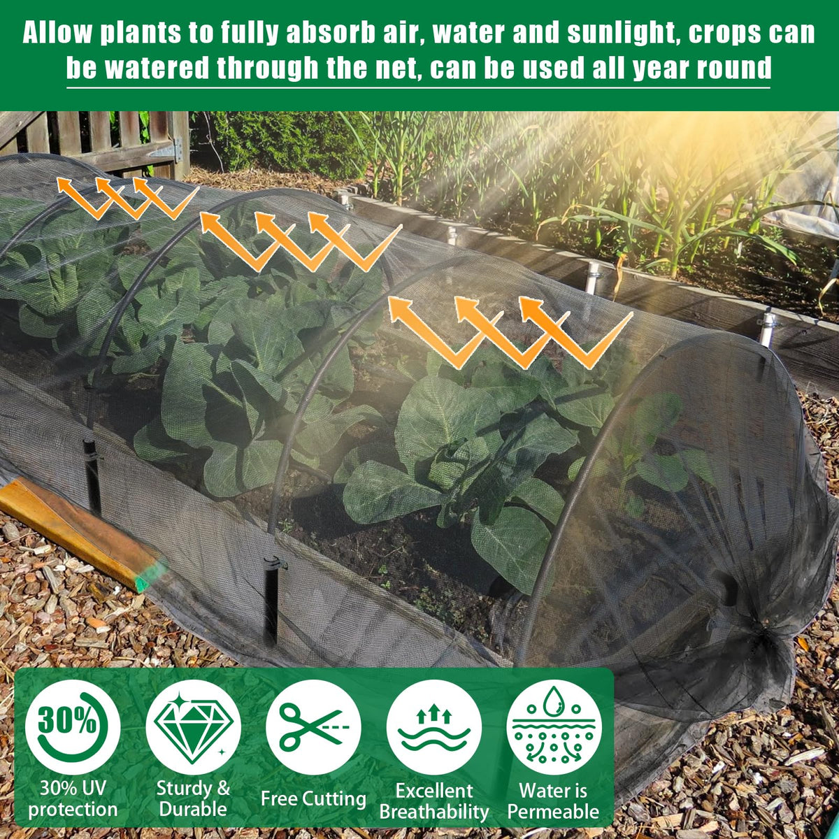 Axcoix bird and insect barrier net deters pests without chemicals