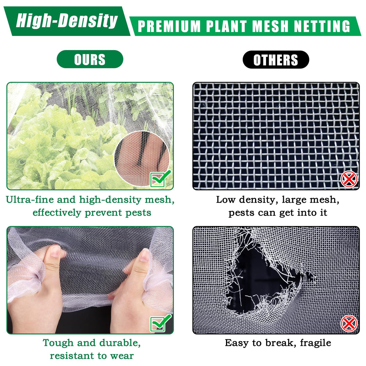 Axcoix blueberry netting cover provides protection without shading plants.