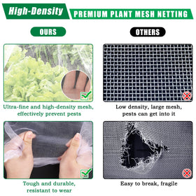 Axcoix blueberry netting cover provides protection without shading plants.
