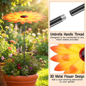 Axcoix embossed metal sun shade disk defending flowers from harsh sun.