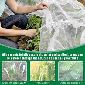 Axcoix nylon bird netting garden transparent protects harvests from birds, staying lightweight.