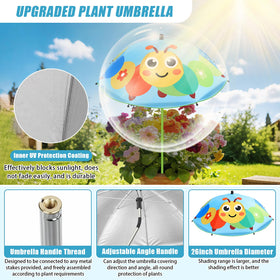 Axcoix aluminum-frame plant umbrella offers durable support for outdoor shade.