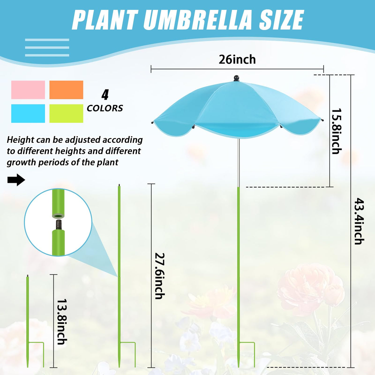 Axcoix plant umbrella angle adjustable to follow the sun.